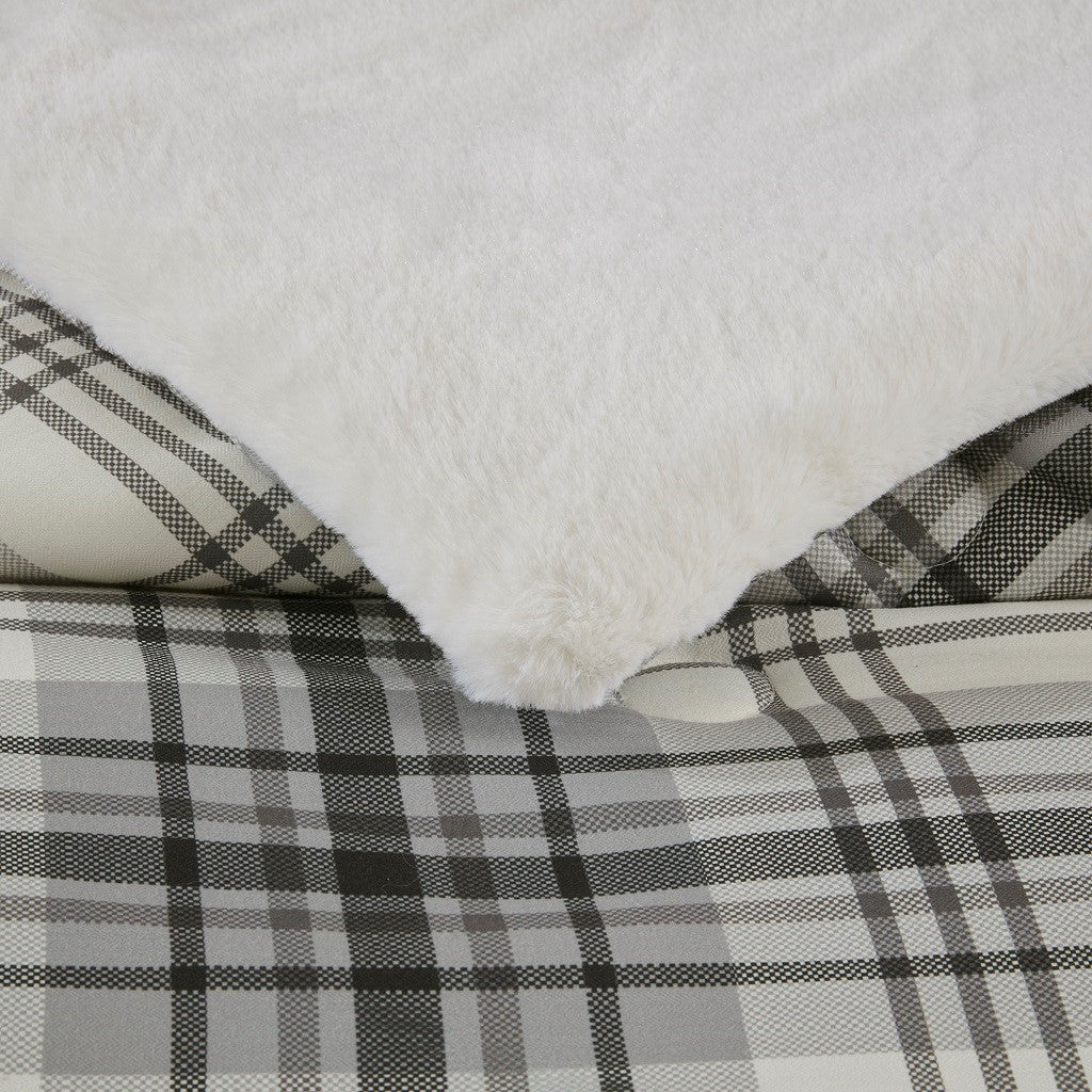 King/Cal King Faux Wool to Faux Fur Down Alternative Comforter Set
