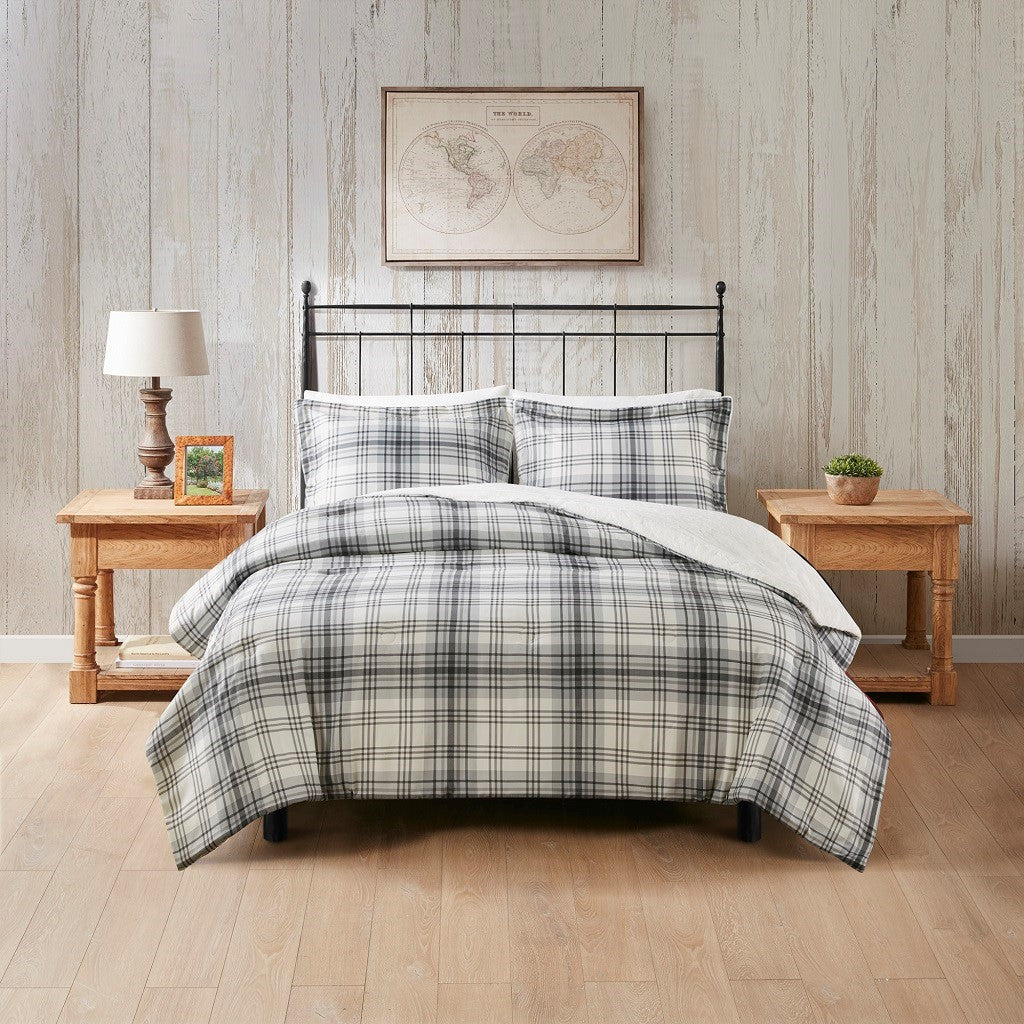 King/Cal King Faux Wool to Faux Fur Down Alternative Comforter Set
