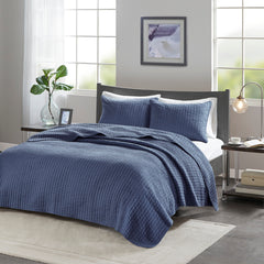2 Piece Quilt Set Navy Twin/Twin XL