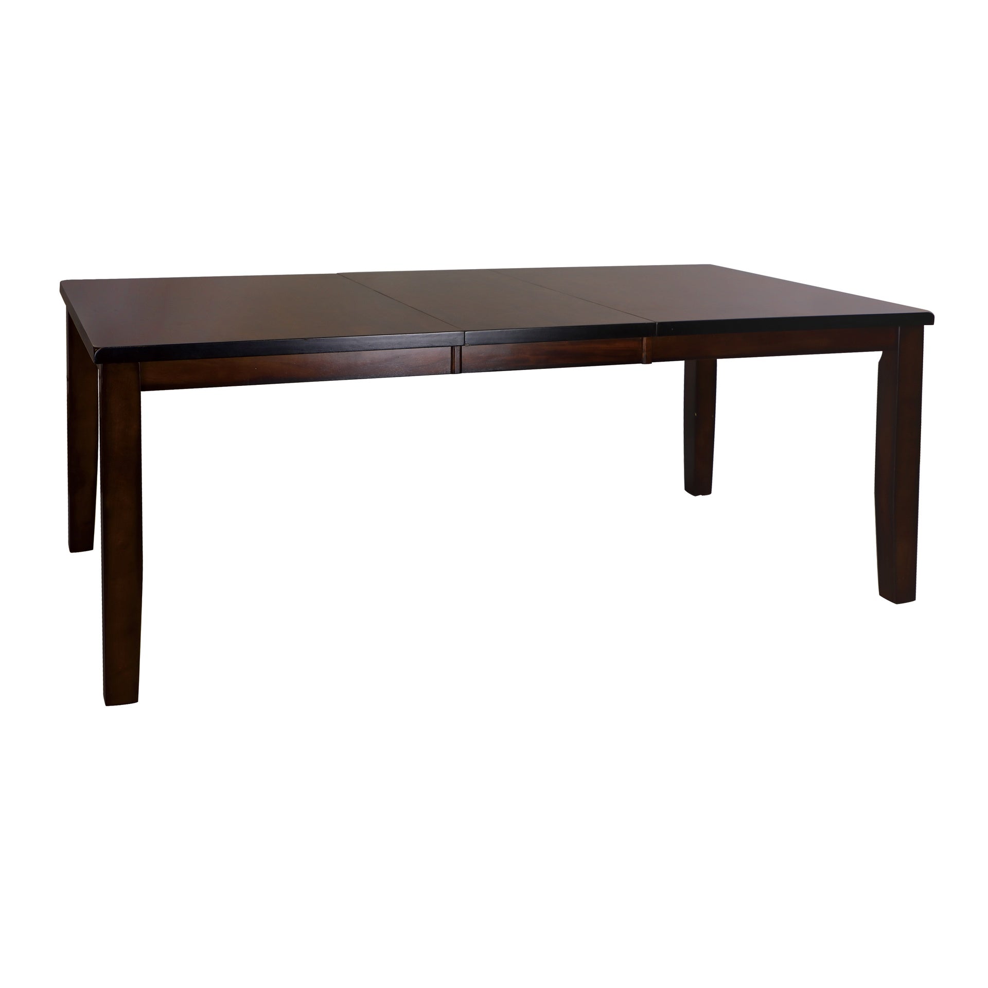 Cherry Finish Transitional 1pc Dining Table with Extension Leaf Mango veneer Wood Dining Furniture