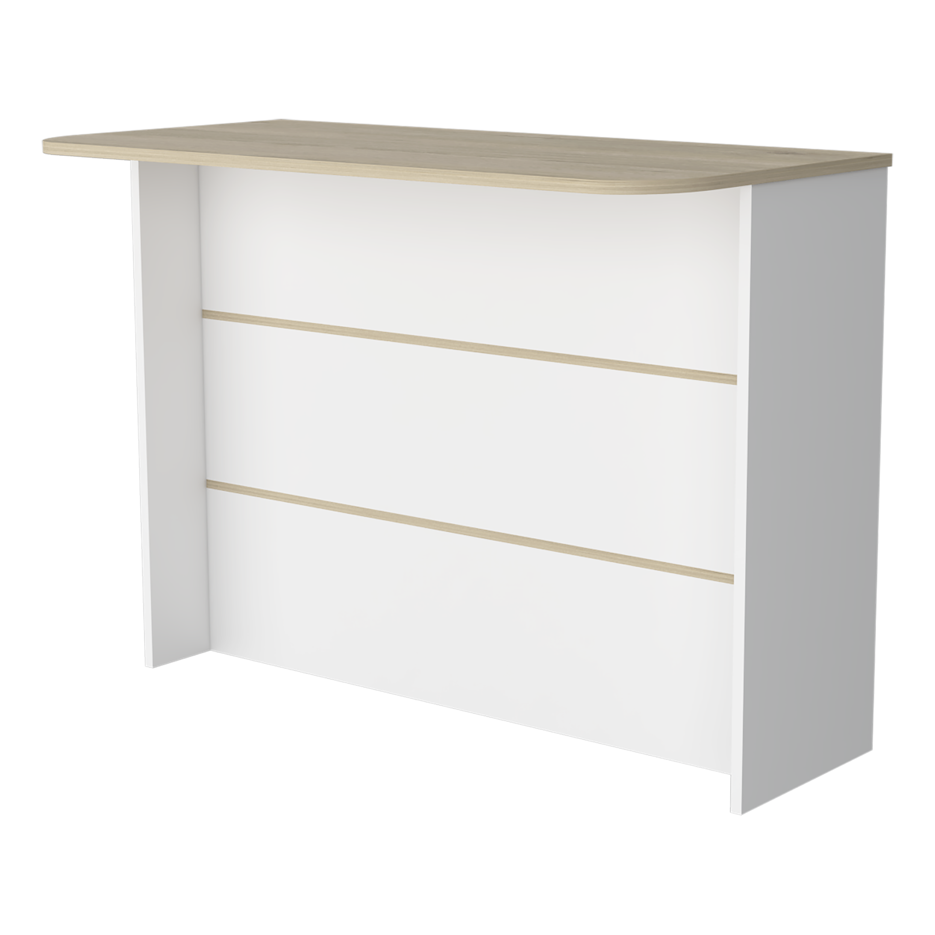 Crete Kitchen Island, Kitchen Bar with 3-Tier Shelves