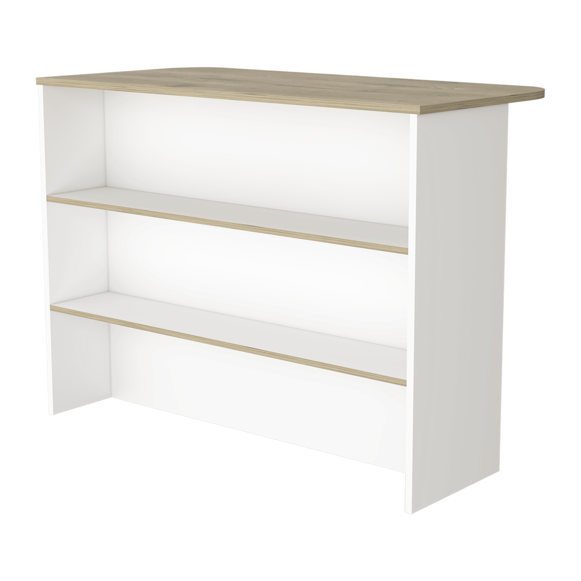 Crete Kitchen Island, Kitchen Bar with 3-Tier Shelves