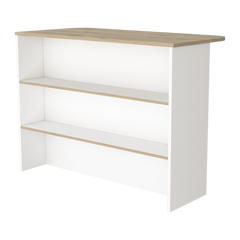 Crete Kitchen Island, Kitchen Bar with 3-Tier Shelves
