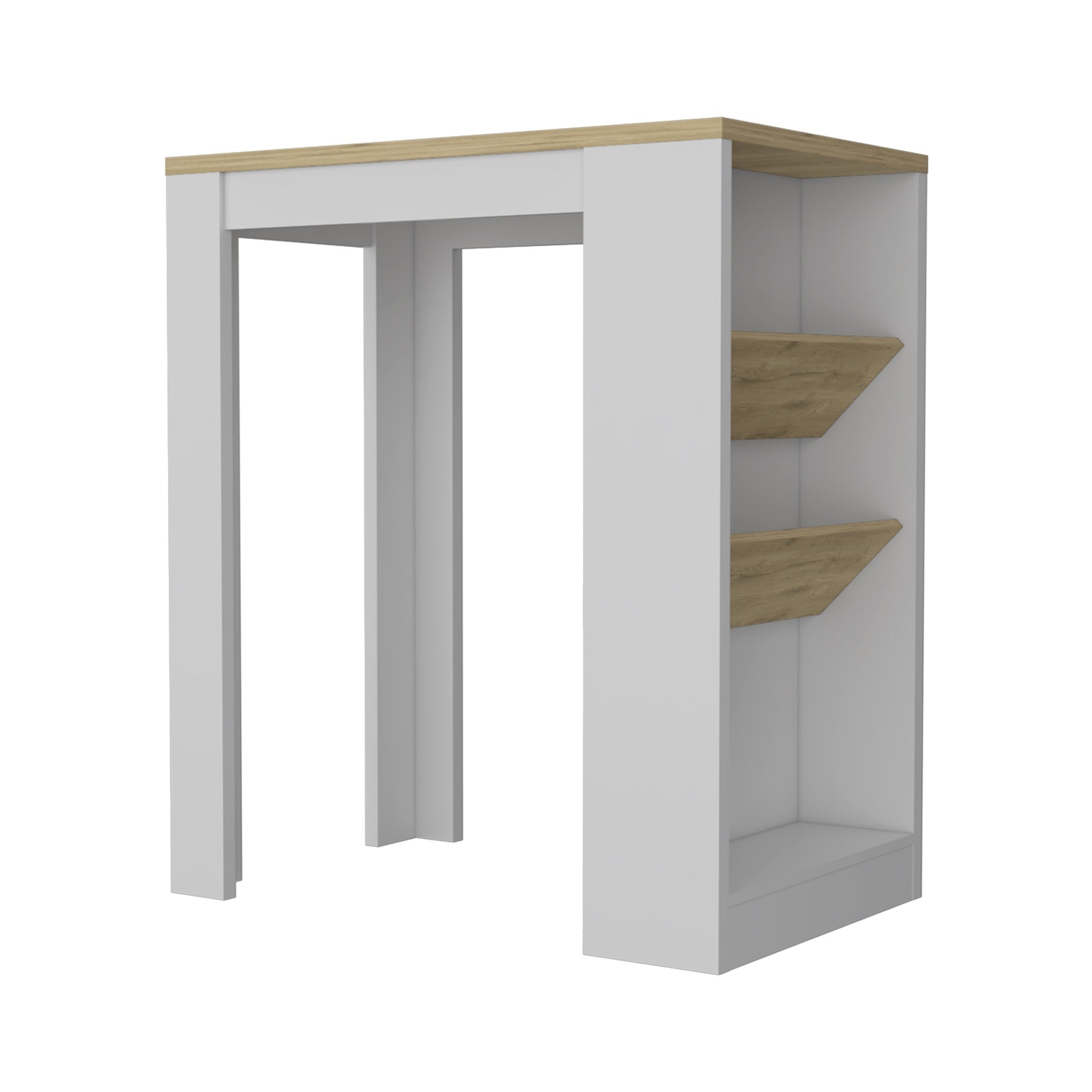 Cecil Kitchen Island, 3-Tier Shelf, Manufactured wood Top