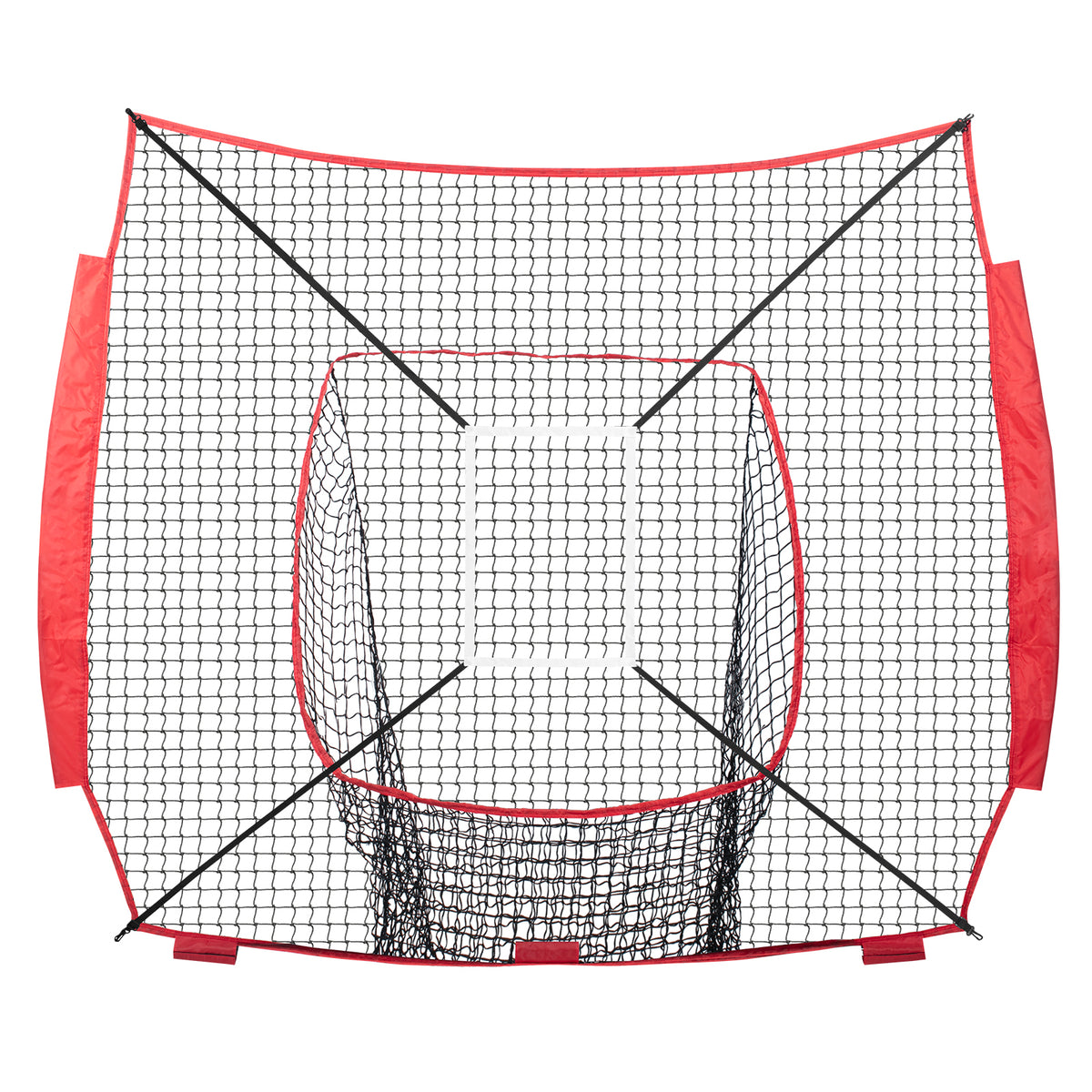 7x7 ft Baseball Softball Practice Net, Portable Baseball Training Net for Hitting Batting Catching Pitching, Backstop Baseball Equipment Training Aids with Strike Zone