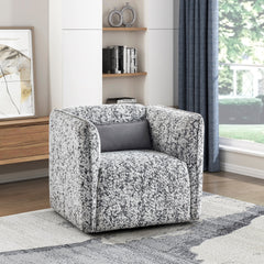Fancy Swivel Chair Jacquard Fabric Upholstery Modern Living Room Furniture 1pc Accent Chair