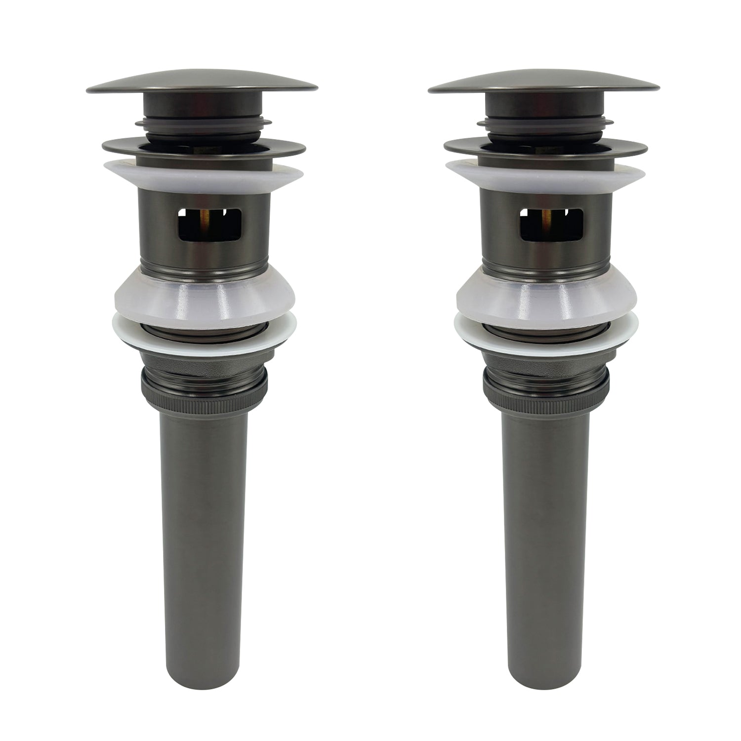 2 Pcs Bathroom Sink Drain with Overflow, Vessel Sink Lavatory Vanity Pop Up Drain Stopper, 304 Stainless Steel