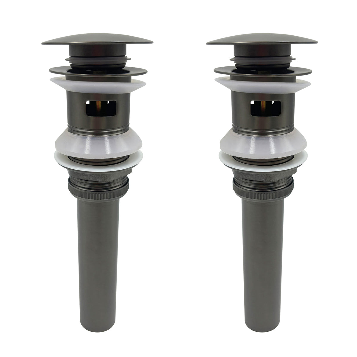 2 Pcs Bathroom Sink Drain with Overflow, Vessel Sink Lavatory Vanity Pop Up Drain Stopper, 304 Stainless Steel