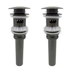 2 Pcs Bathroom Sink Drain with Overflow, Vessel Sink Lavatory Vanity Pop Up Drain Stopper, 304 Stainless Steel