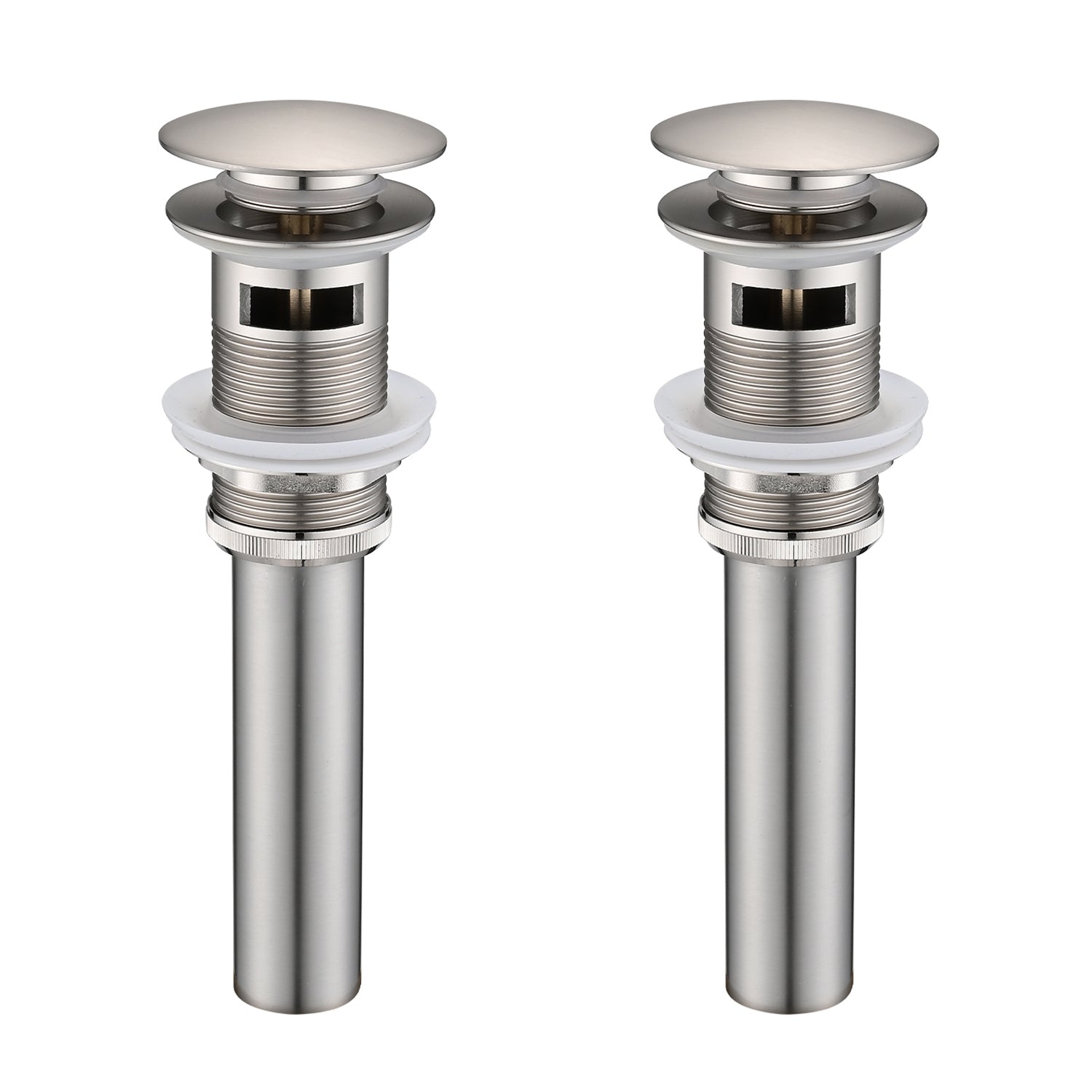 2 Pcs Bathroom Sink Drain with Overflow, Vessel Sink Lavatory Vanity Pop Up Drain Stopper, 304 Stainless Steel