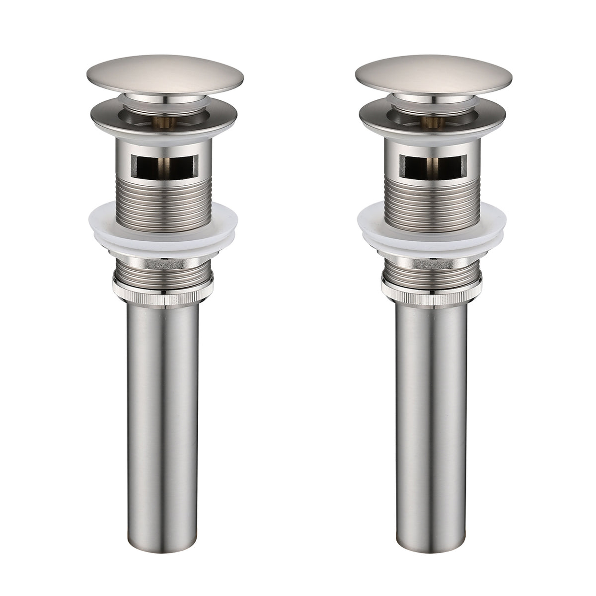 2 Pcs Bathroom Sink Drain with Overflow, Vessel Sink Lavatory Vanity Pop Up Drain Stopper, 304 Stainless Steel