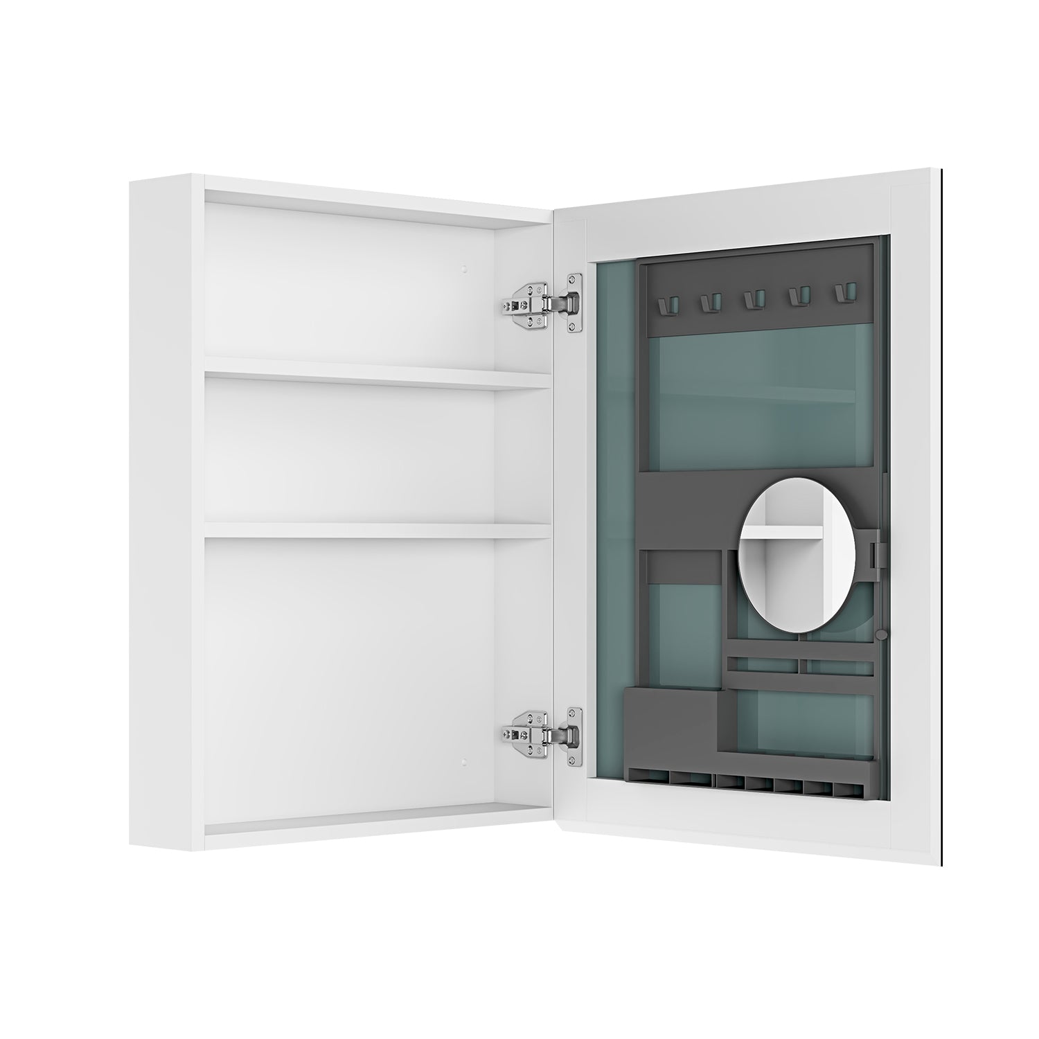 20'' W x 26'' H Surface Frameless Mirror Medicine Cabinet, Beveled Mirror Edges Bathroom Medicine Cabinet, Right opening door