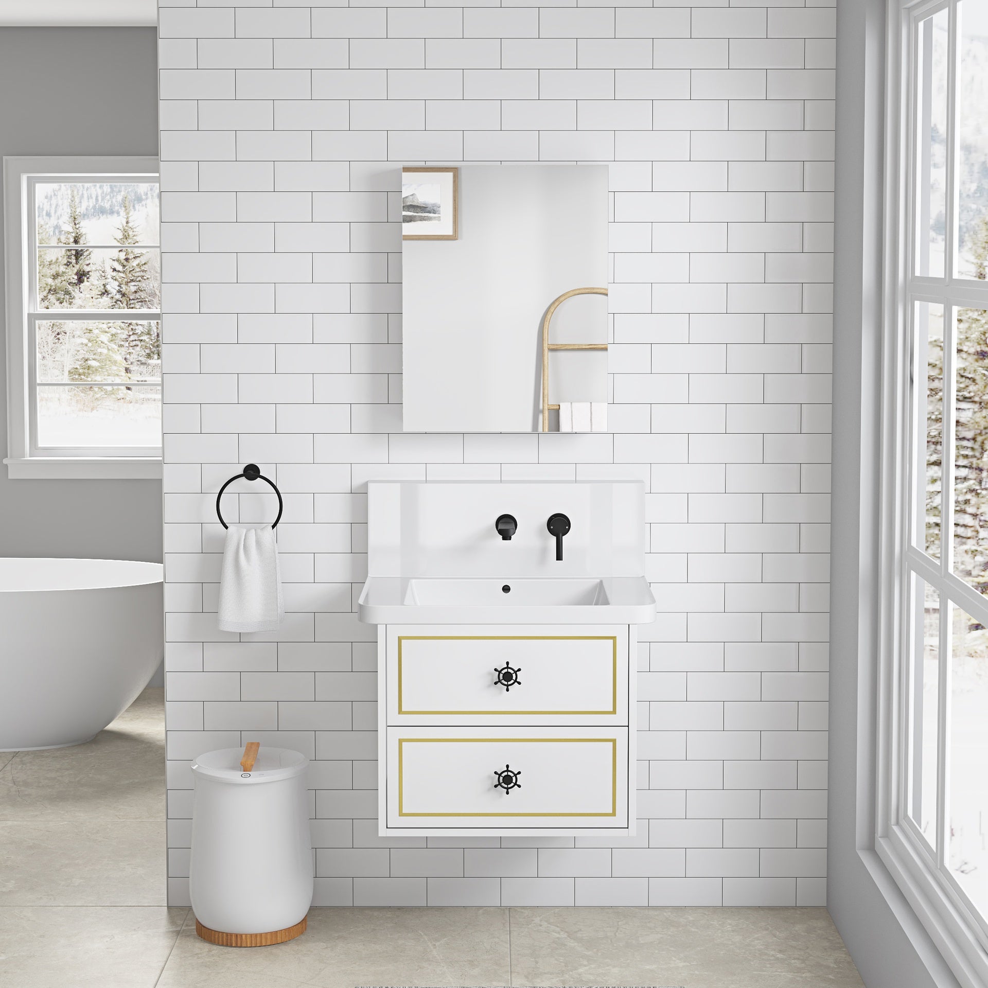 20'' W x 26'' H Surface Frameless Mirror Medicine Cabinet, Beveled Mirror Edges Bathroom Medicine Cabinet, Right opening door