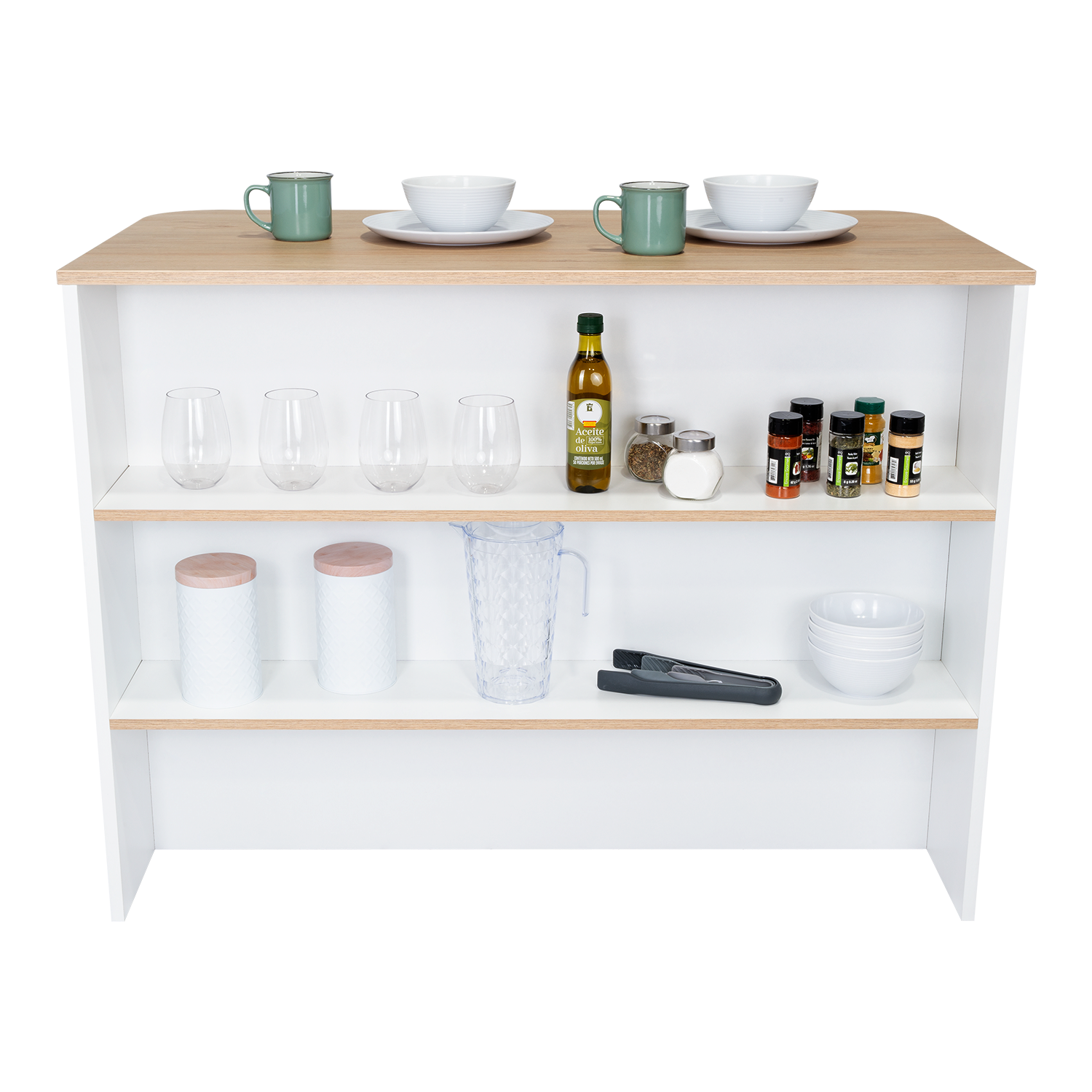 Kitchen Bar Dayton, Kitchen, White / Light Pine