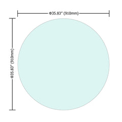 36"Inch Round Tempered Glass Table Top Clear Glass 1/4"Inch Thick Round Polished Edge