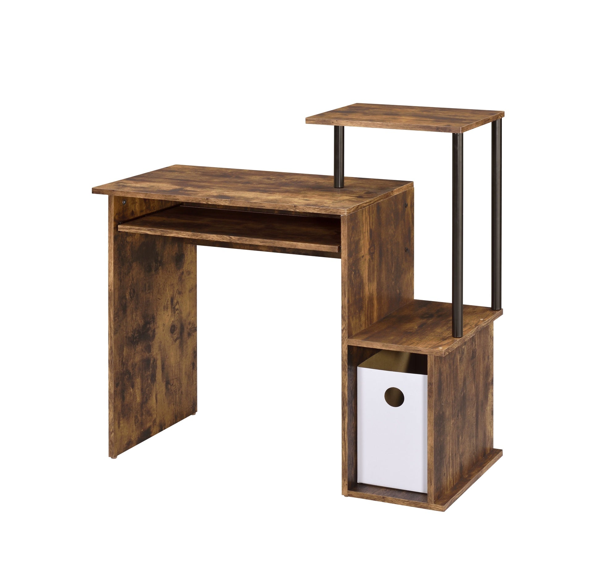 Lyphre Weathered Oak & Black Finish Computer Desk