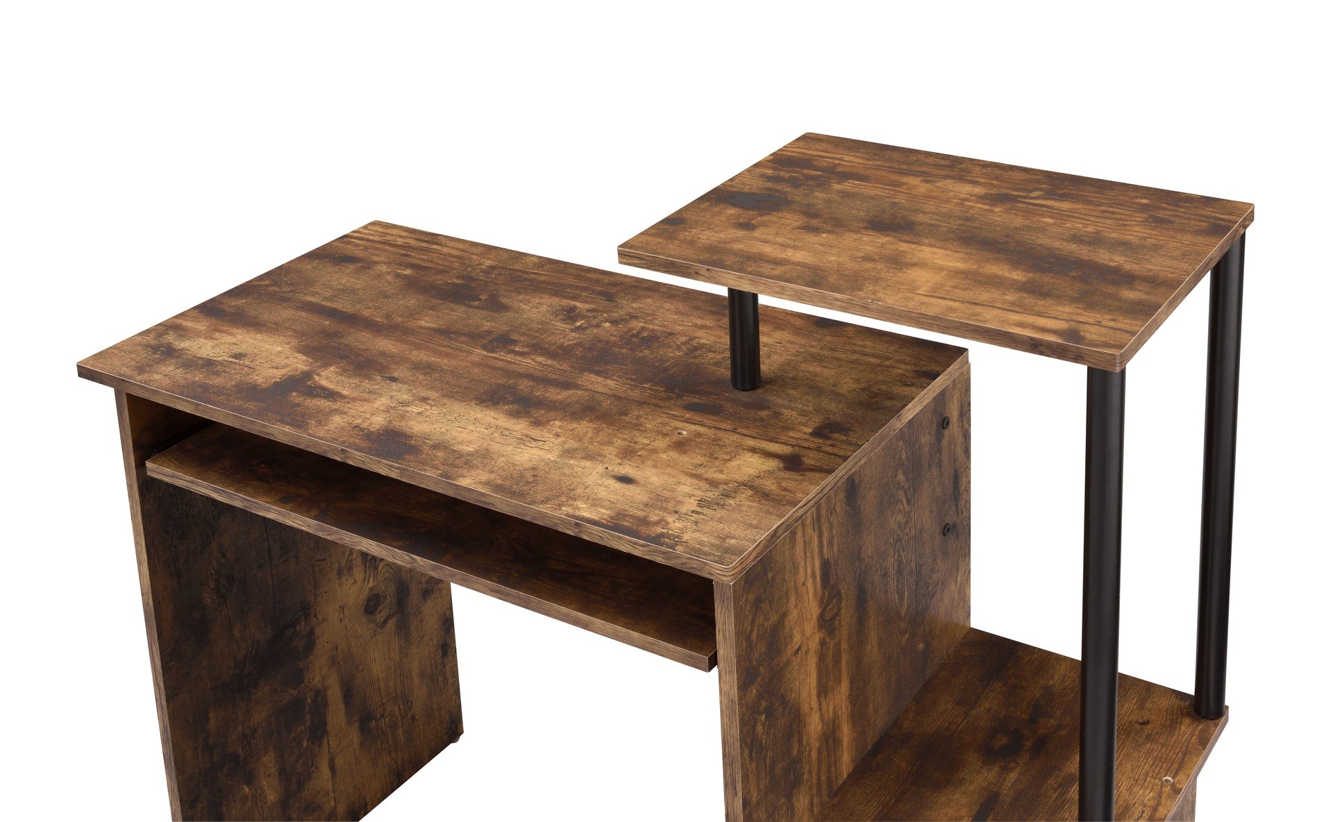 Lyphre Weathered Oak & Black Finish Computer Desk