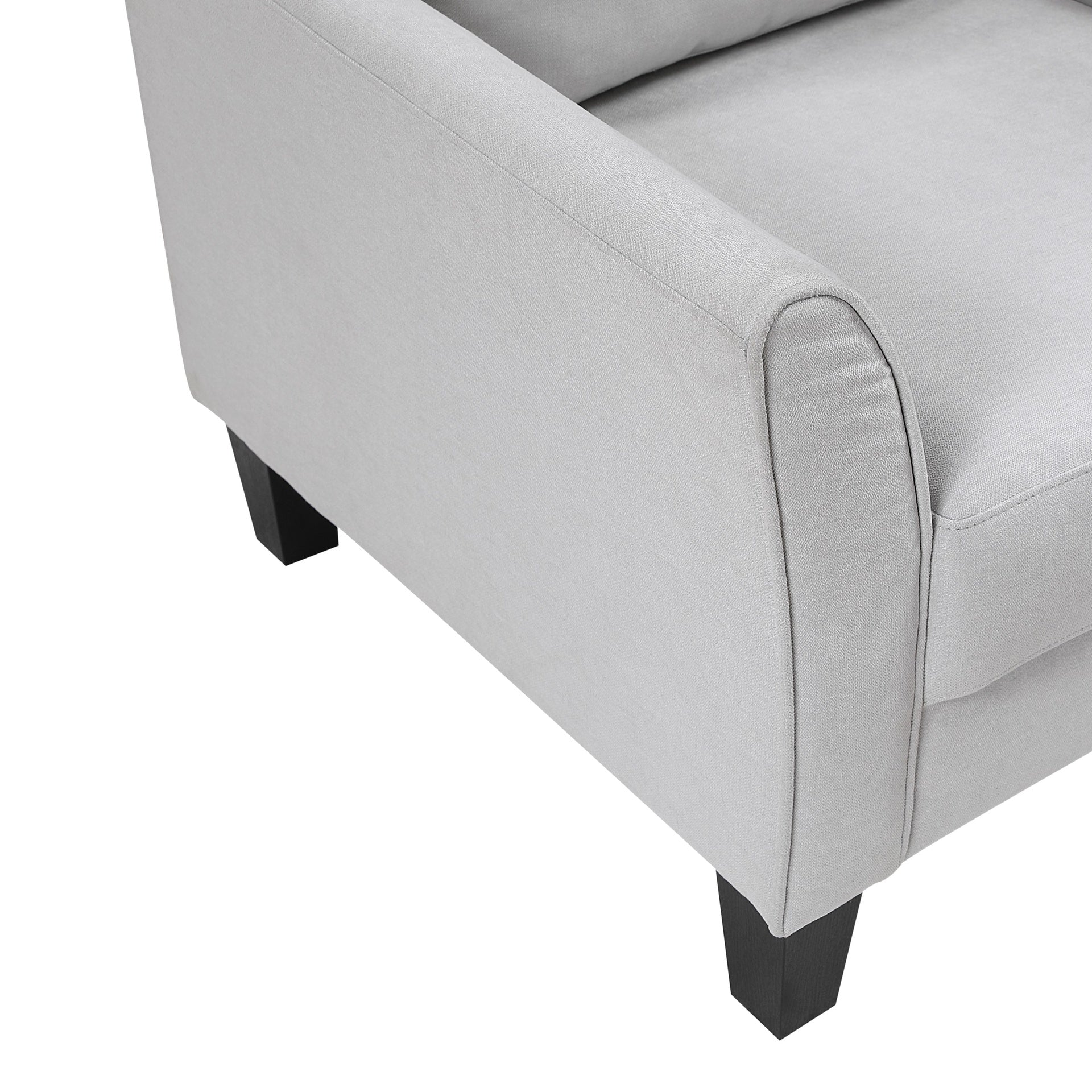 Modern Contemporary Upholstered Sofa Gray Plush Seat Comfort Durable Solid Wood Living Room Furniture 3-Seater Couch 1pc