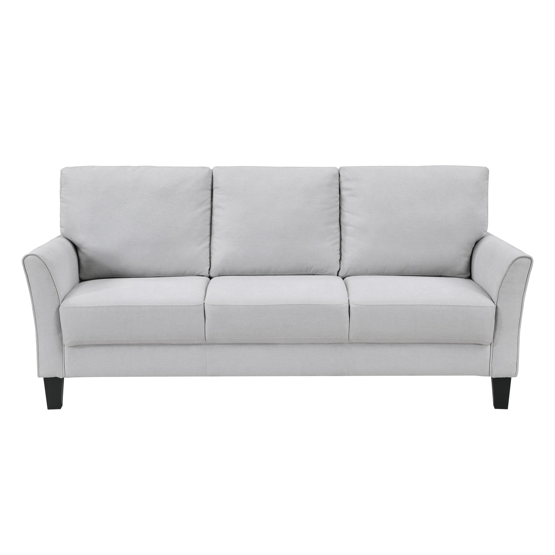 Modern Contemporary Upholstered Sofa Gray Plush Seat Comfort Durable Solid Wood Living Room Furniture 3-Seater Couch 1pc