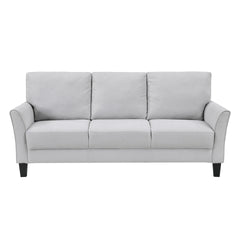 Modern Contemporary Upholstered Sofa Gray Plush Seat Comfort Durable Solid Wood Living Room Furniture 3-Seater Couch 1pc