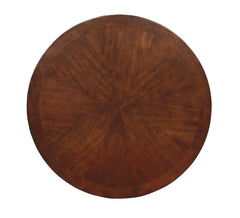 Contemporary Style 1pc Dining Table Brown Cherry Solid wood Round Pedestal Table Kitchen Breakfast Table