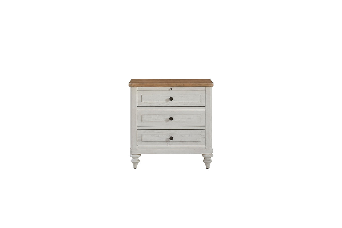 3 Drawer Nightstand with USB - Cement and Sand