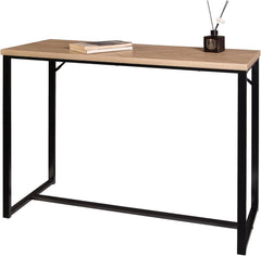 Bali Coastal Modern Console Table Natural Wood Top with Black Metal Legs