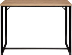Bali Coastal Modern Console Table Natural Wood Top with Black Metal Legs
