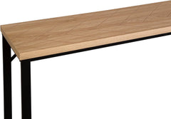 Bali Coastal Modern Console Table Natural Wood Top with Black Metal Legs