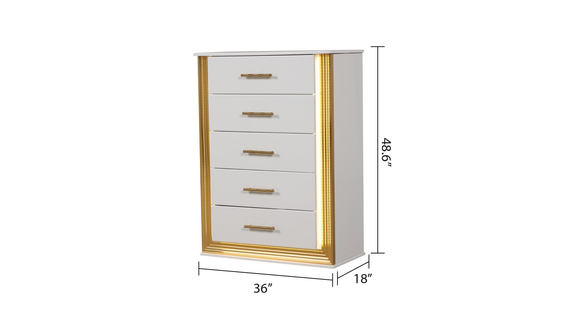 Obsession Contemporary Style 5-Drawer Chest Made with Wood & Gold Finish same asG150108855  (NJ inventory)