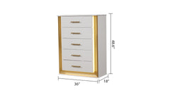 Obsession Contemporary Style 5-Drawer Chest Made with Wood & Gold Finish same asG150108855  (NJ inventory)