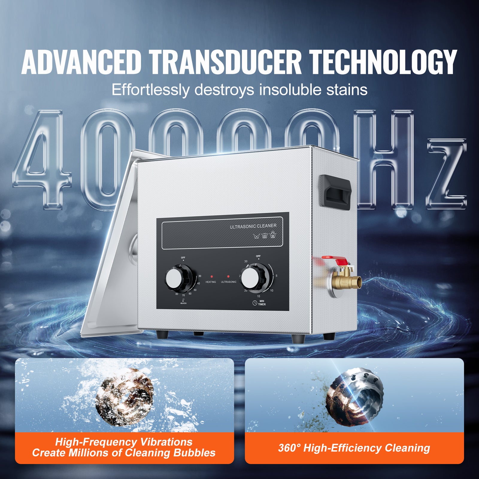 6L Ultrasonic Cleaner with Heater Timer & Basket, Professional Digital Sonic Cavitation Machine, 180W Cleaning Machine for Watch Instruments, Glasses, Coin, Metal Parts, Tool
