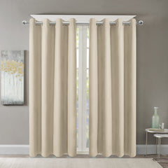 Blackout Indoor curtain grommets with coating, beige, 52*63 inch, 2 Panels