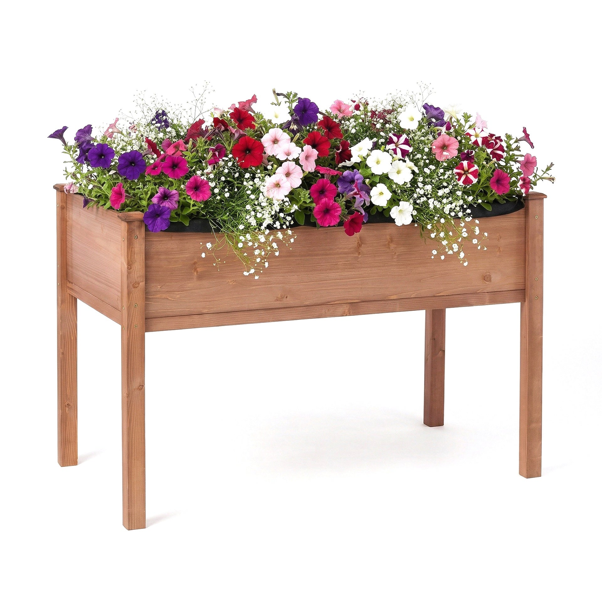 48x24x30 inch Raised Garden Bed with Legs, Elevated Wooden Planter Box for Outdoor Plants Flowers Fruits Vegetable Herb Growing
