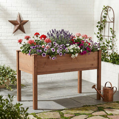 48x24x30 inch Raised Garden Bed with Legs, Elevated Wooden Planter Box for Outdoor Plants Flowers Fruits Vegetable Herb Growing