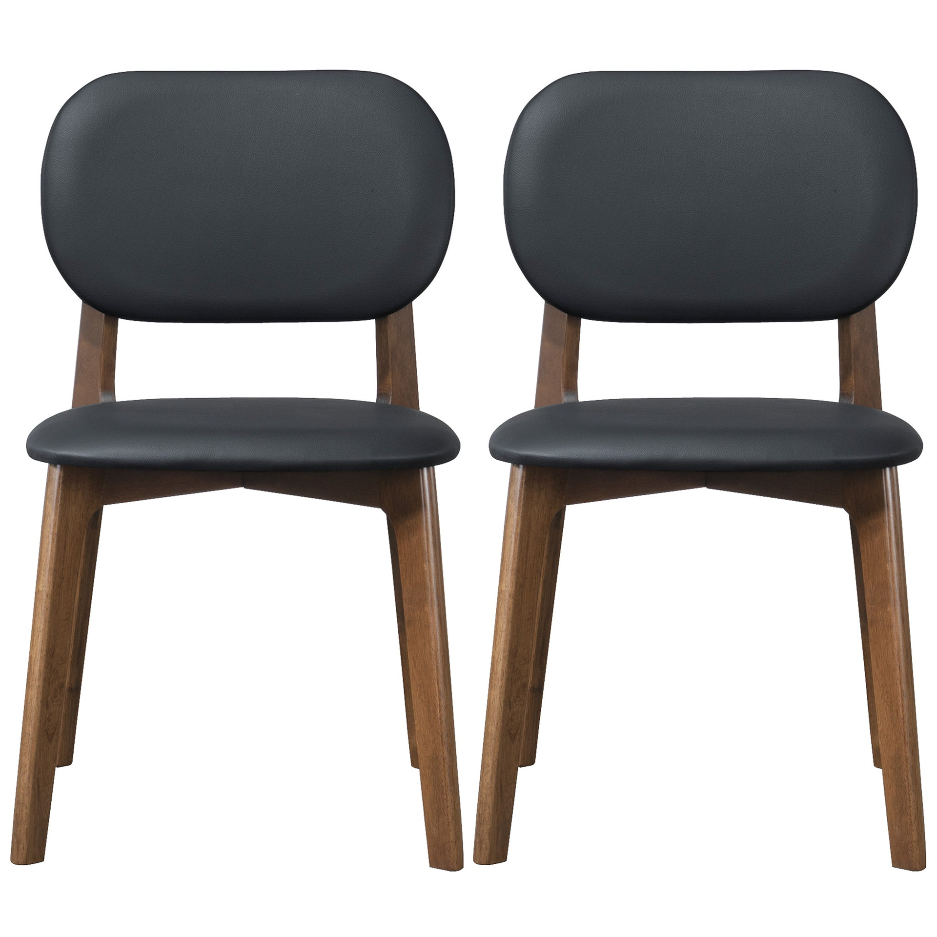 Kelsey  Black Leather Dining Chair (Set Of 2) 18.1"W x 21.1"D x 31.7"H