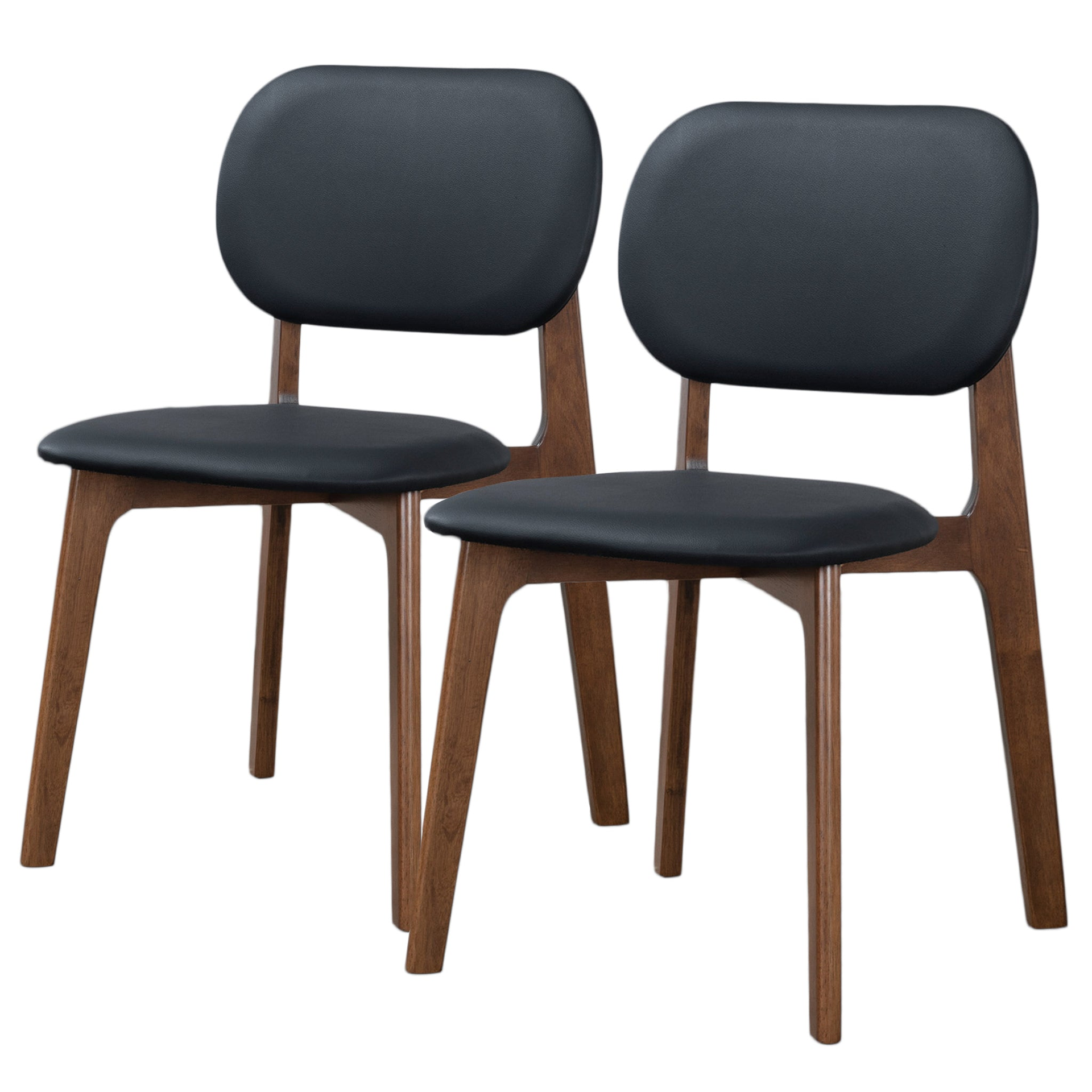 Kelsey  Black Leather Dining Chair (Set Of 2) 18.1"W x 21.1"D x 31.7"H