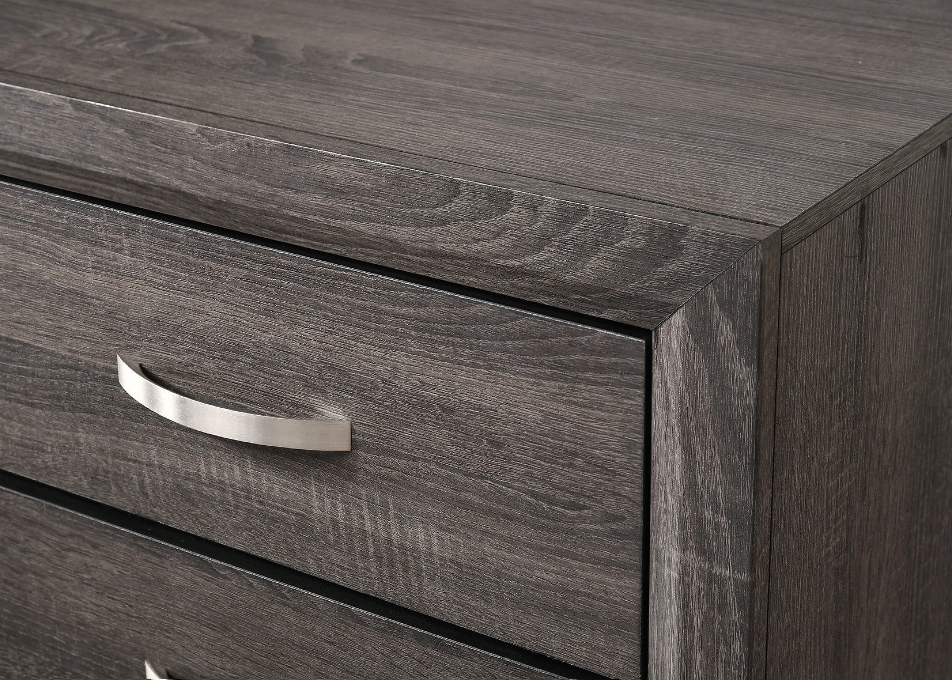 1pc Contemporary 5-Drawer Tall Chest Gray Finish Wooden Bedroom Furniture
