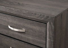 1pc Contemporary 5-Drawer Tall Chest Gray Finish Wooden Bedroom Furniture