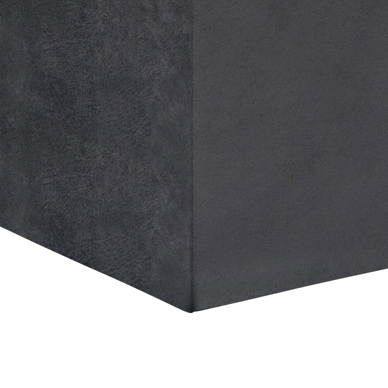 Rockwood 17 inch Wide Cube Storage Ottoman with Tray in Distressed Black Vegan Leather