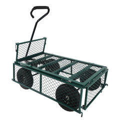 Wagon Cart Garden cart trucks make it easier to transport firewood (green)