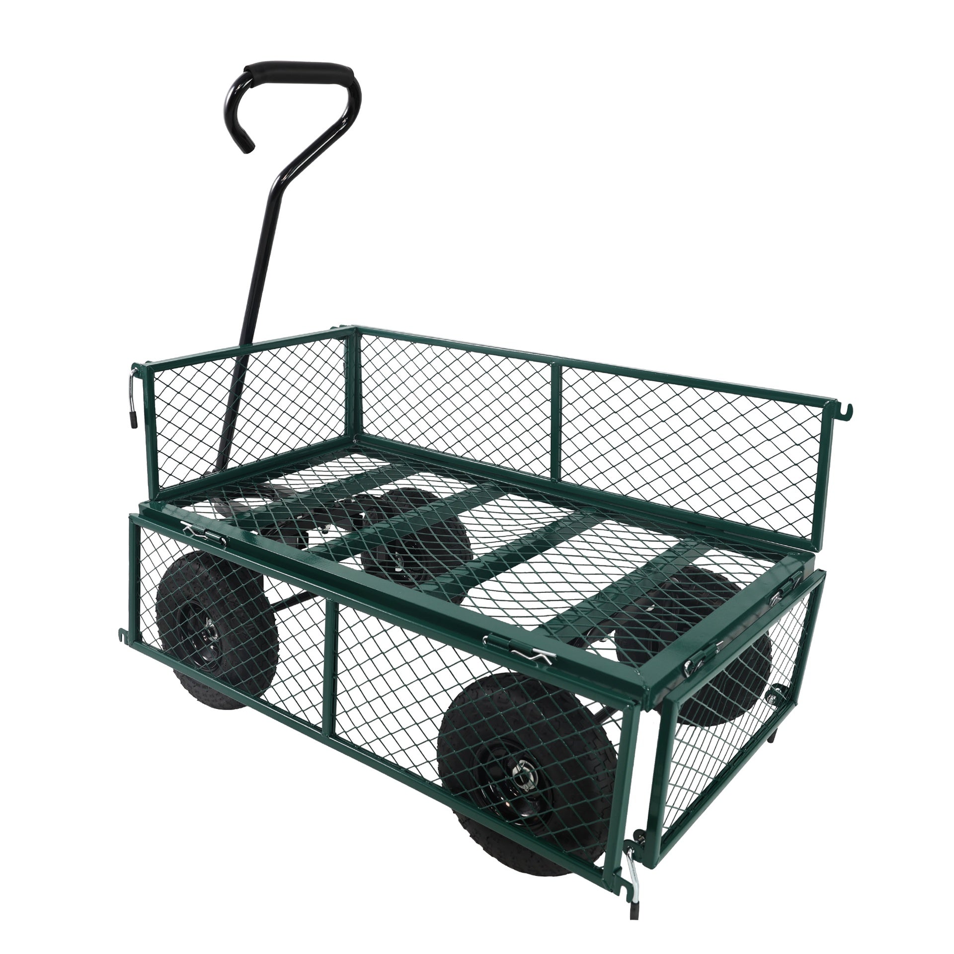 Wagon Cart Garden cart trucks make it easier to transport firewood (green)