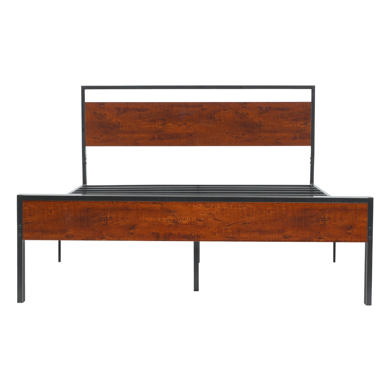 King Size Metal Platform Bed Frame with Headboard & Under-Bed Storage 14 Inch