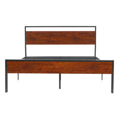 King Size Metal Platform Bed Frame with Headboard & Under-Bed Storage 14 Inch