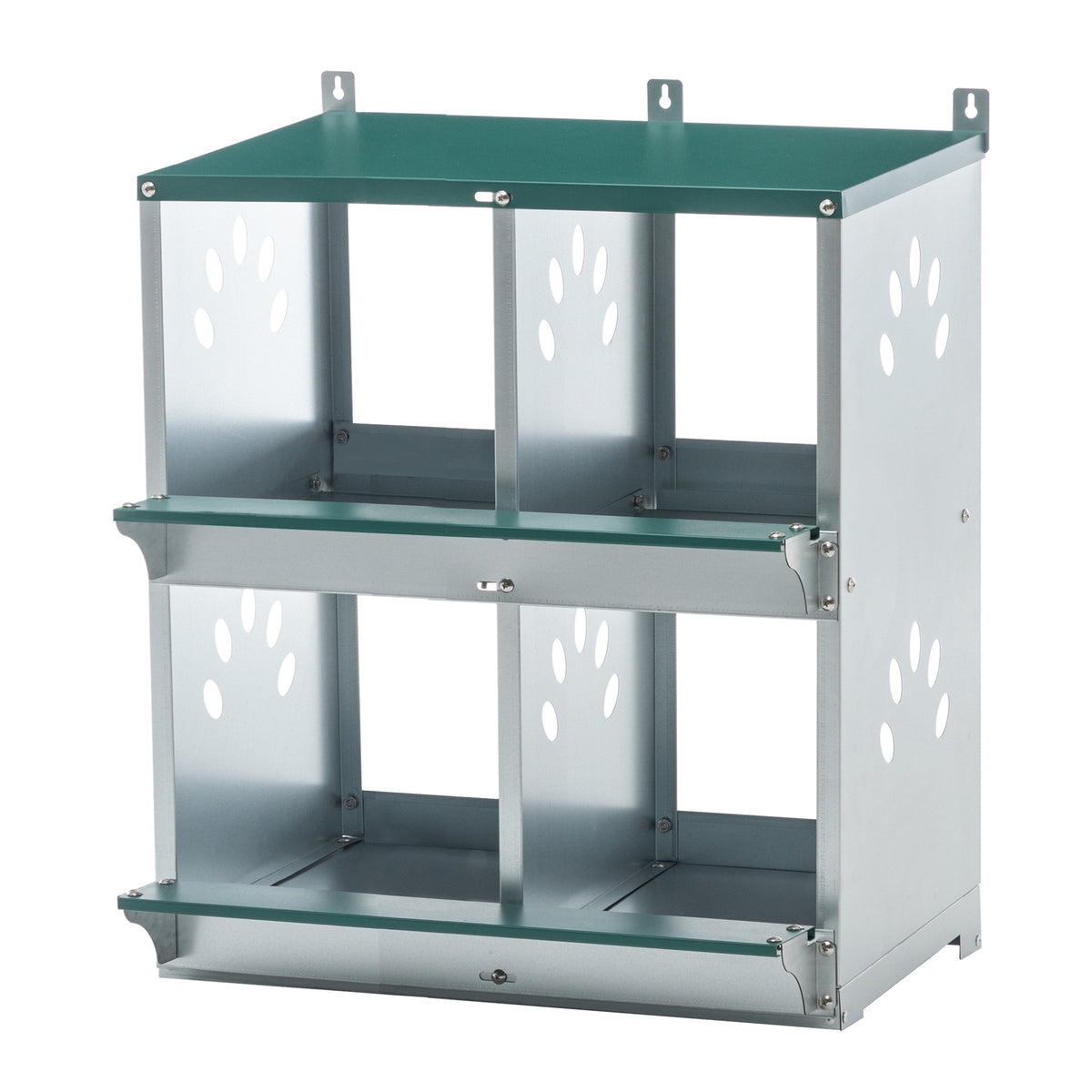 4 Compartment Chicken Nesting Boxes, Metal Nesting Boxes Wall Mount Chicken Egg Laying Box for Different Chicken Breeds