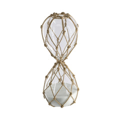 Set of 2, Clear Woven Hourglass, White Sand, S: 3.4x3.4x8.2" 30-Minute, L: 3.8x3.8x10" 45-Minute