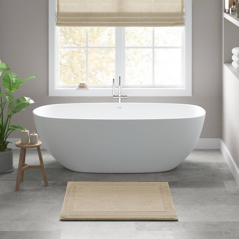 1 PCS 24x60" 100% Cotton Tufted 3000 GSM Reversible Bath Rug Natural