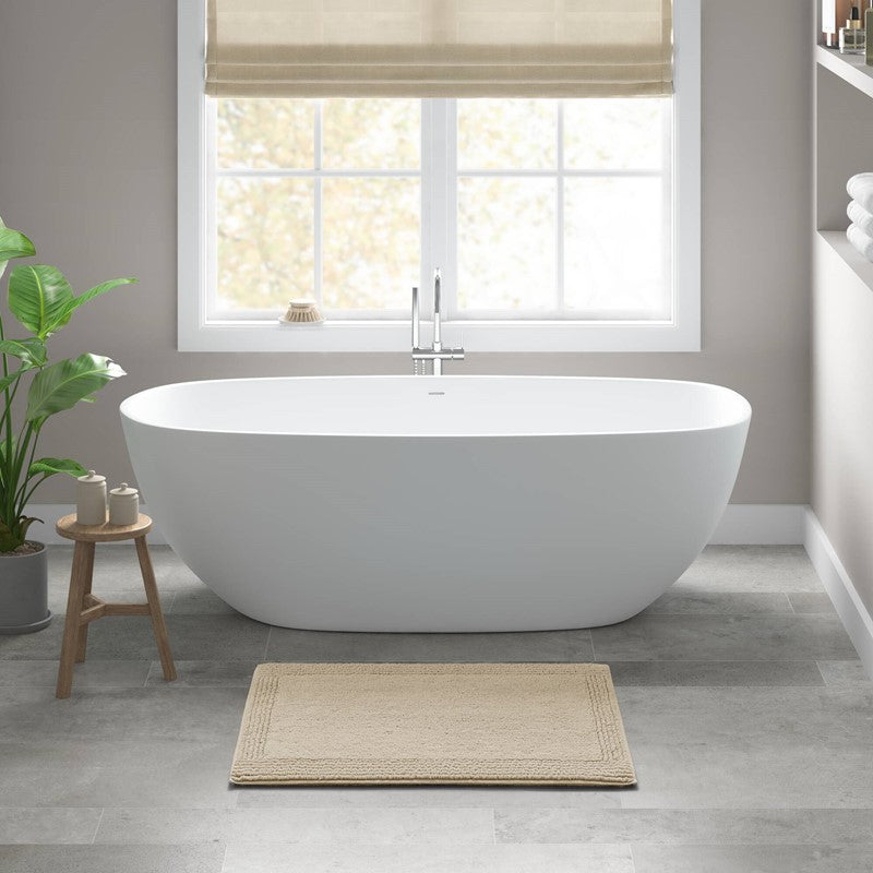 1 PCS 24x60" 100% Cotton Tufted 3000 GSM Reversible Bath Rug Natural