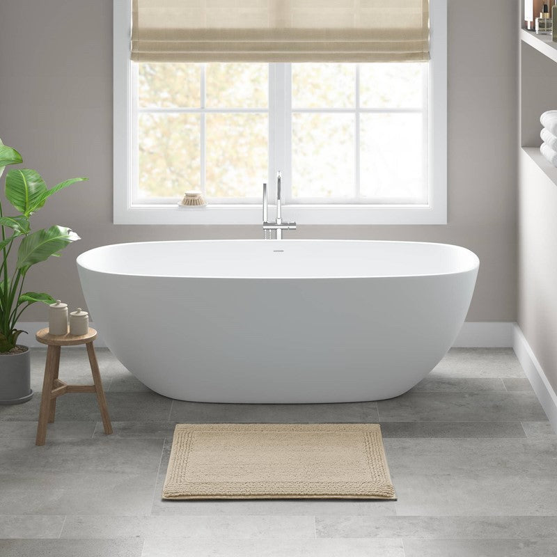 1 PCS 24x60" 100% Cotton Tufted 3000 GSM Reversible Bath Rug Natural