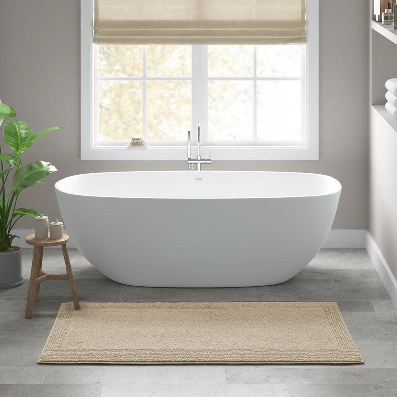 1 PCS 24x60" 100% Cotton Tufted 3000 GSM Reversible Bath Rug Natural